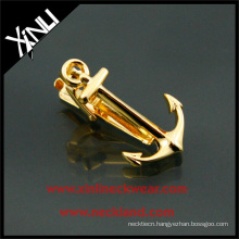 Tie Clip with Custom Logo Anchor in Gold Plated Tie Pin